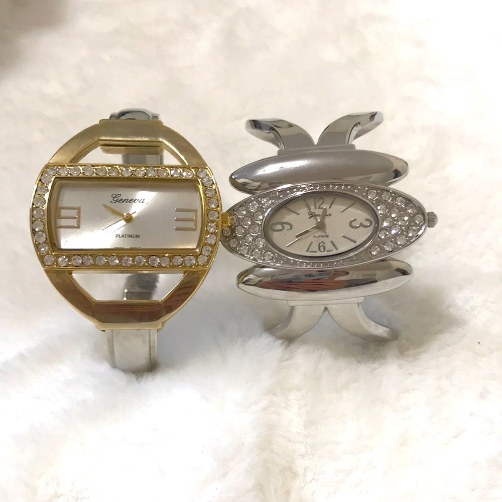 2 Geneva Platinum statement watches (4 for 10$)